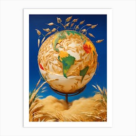 World In Wheat Art Print