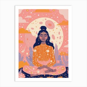 draw women yogi Art Print