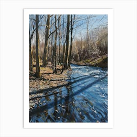 River Running Through The Woods Art Print