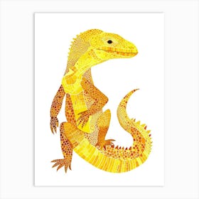 Yellow Komodo Dragon 2 Art Print