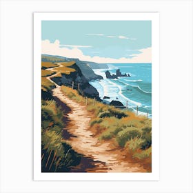 The Lizard Peninsula Coastal Path England 2 Hiking Trail Landscape Art Print