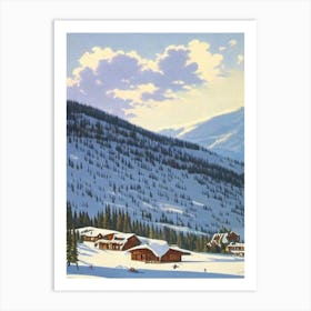 Big Sky, Usa Ski Resort Vintage Landscape 1 Skiing Poster Art Print