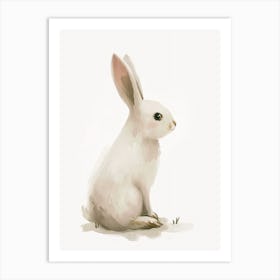 Blanc De Hotot Rabbit Kids Illustration 2 Art Print
