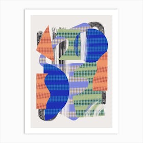 Abstract Stripe Minimal Collage 25 Art Print