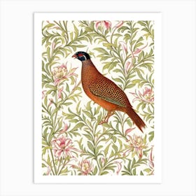 Pheasant 2 William Morris Style Bird Art Print