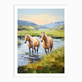 Horses Painting In County Kerry, Ireland 4 Art Print