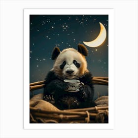 Panda Bear In A Basket Art Print