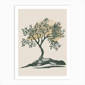 Olive Tree Minimal Japandi Illustration 2 Art Print