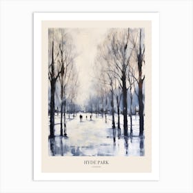 Winter City Park Poster Hyde Park London 2 Art Print