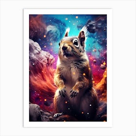 Squirrel In Space Art Print