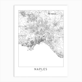 Naples White Map Art Print