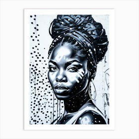 Graffiti Mural Of Beautiful Black Woman 90 Art Print