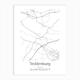 Tecklenburg,Germany Minimalist Map Art Print