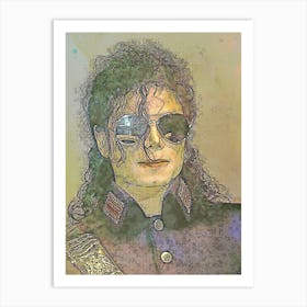 Michael Jackson Scribble Art Art Print