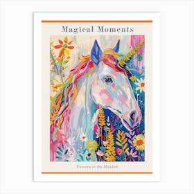 Floral Unicorn In The Meadow Floral Fauvism Inspired 3 Poster Art Print