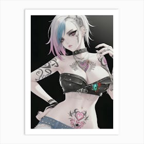 Pretty Punk Girl - Hall-O-Gram Creations 8 Art Print