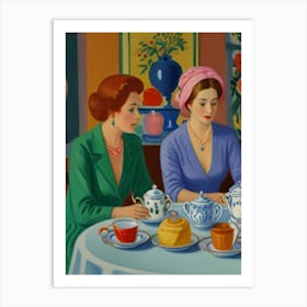 Two Women Having Tea Art Print