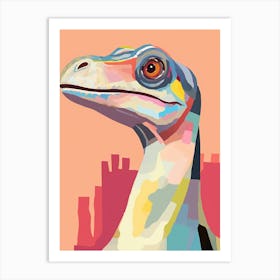 Colourful Dinosaur Coelophysis 3 Art Print