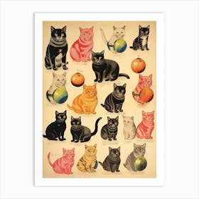 Collection Of Vintage Cats Kitsch 2 Art Print