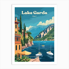 Lake Garda Italy Summer Travel Art Art Print