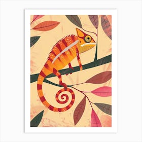 Chameleon Modern Abstract Illustration 2 Art Print