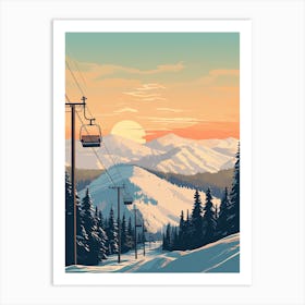 Heavenly Mountain Resort   California Nevada, Usa, Ski Resort Illustration 0 Simple Style Art Print
