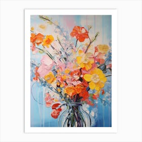 Abstract Flower Painting Forget Me Not Art Print