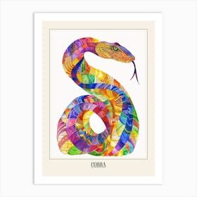 Cobra Colourful Watercolour 2 Poster Art Print