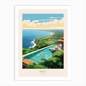 Bali, Indonesia 2 Midcentury Modern Pool Poster Art Print