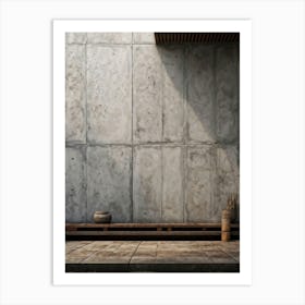 Aged Concrete Texture Brickwork Pattern Reminiscent Of Retro Designs Weather Beaten Appearance C Art Print