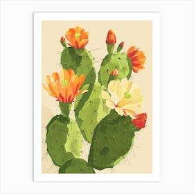 Prickly Pear Cactus Minimalist 2 Art Print