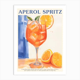 Aperol Spritz Cocktail Poster Kitchen Art Art Print
