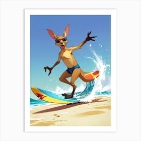 Kangaroo Surfing 2 Art Print