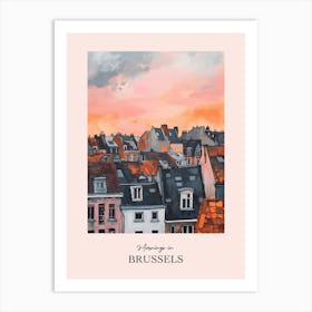 Mornings In Brussels Rooftops Morning Skyline 1 Art Print