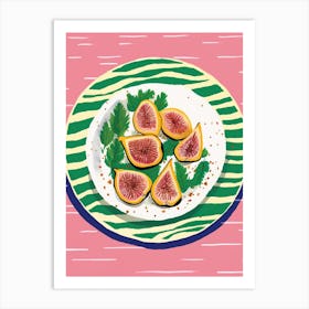 A Plate Of Carrots, Top View Food Illustration 3 Art Print