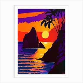 Matisse Inspired Cliff Sunset Art Print