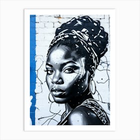 Graffiti Mural Of Beautiful Black Woman 8 Art Print