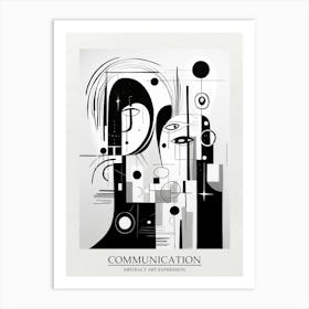 Communication Abstract Black And White 4 Poster Art Print