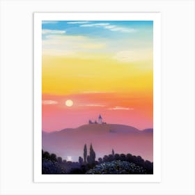 Sunset On The Hill Art Print