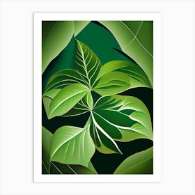 Siberian Ginseng Leaf Vibrant Inspired 2 Art Print