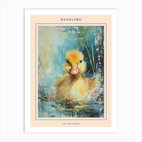 Cute Brushstrokes Ducklings 1 Poster Art Print