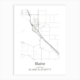 Blaine,United States Minimalist Map 1 Art Print