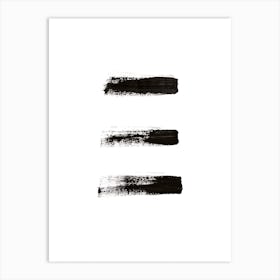 Three Minimal Black Abstract Art Print