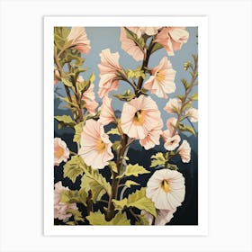 Hollyhock 4 Flower Painting Art Print