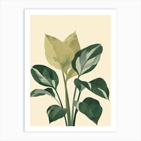 Hosta Plant Minimalist Illustration 5 Art Print