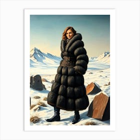 Nordic Women in Fur Coat Art Print