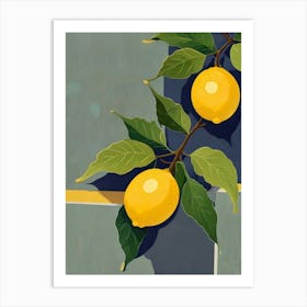 Lemons On A Branch 2 Art Print