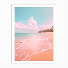 Icacos Beach Puerto Rico Turquoise And Pink Tones 2 Art Print