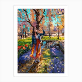 Girl In A Park Art Print