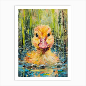 Cute Brushstrokes Ducklings 2 Art Print